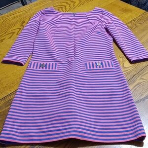 LILLY PULITZER Womens XS Dress Striped Preowned Summer Spring Long Sleeves Chic